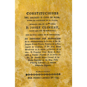 Constituciones del colegio o casa de huérfanos de Castellón de la Plana